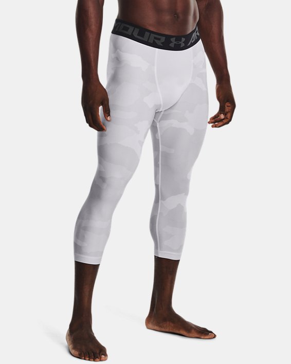 Men's HeatGear® Printed ¾ Leggings, White, pdpMainDesktop image number 0